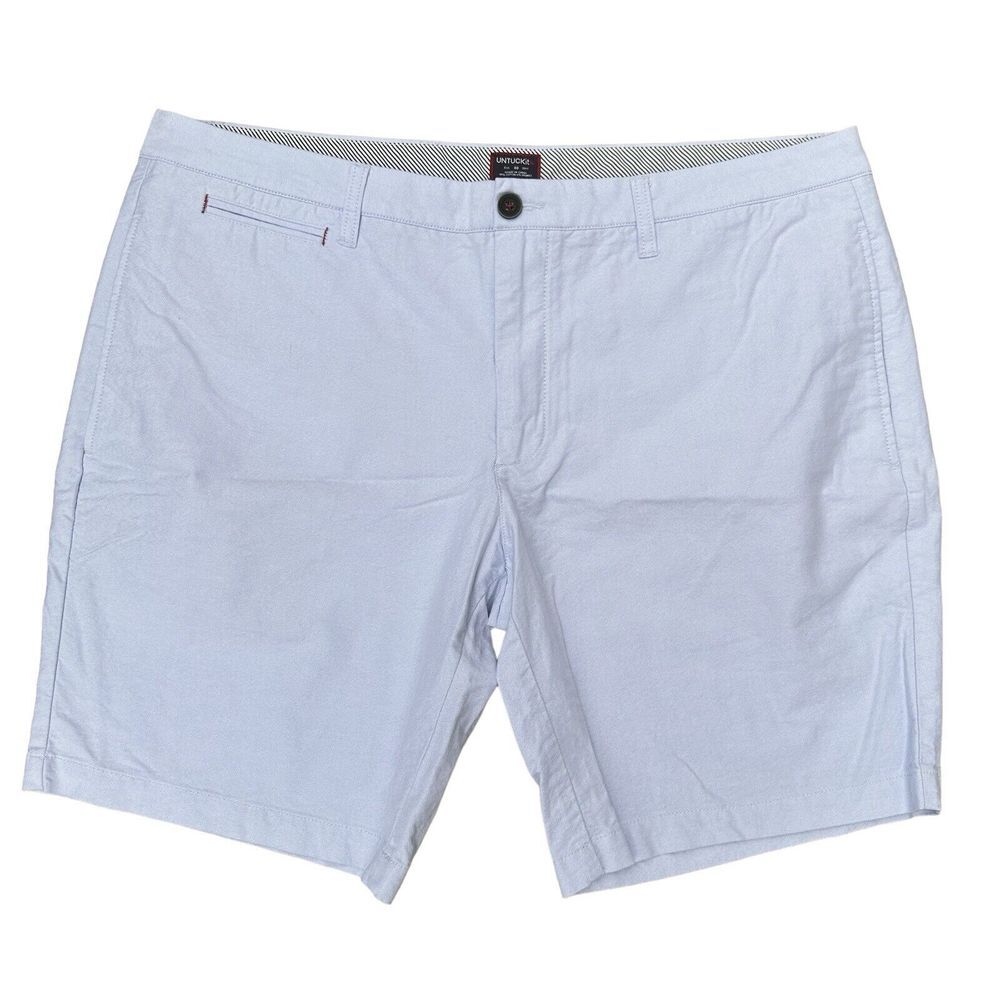 NEW UNTUCKit‎ Men's Size 40 Bermuda Shorts Blue Stretch Straight Flat Front